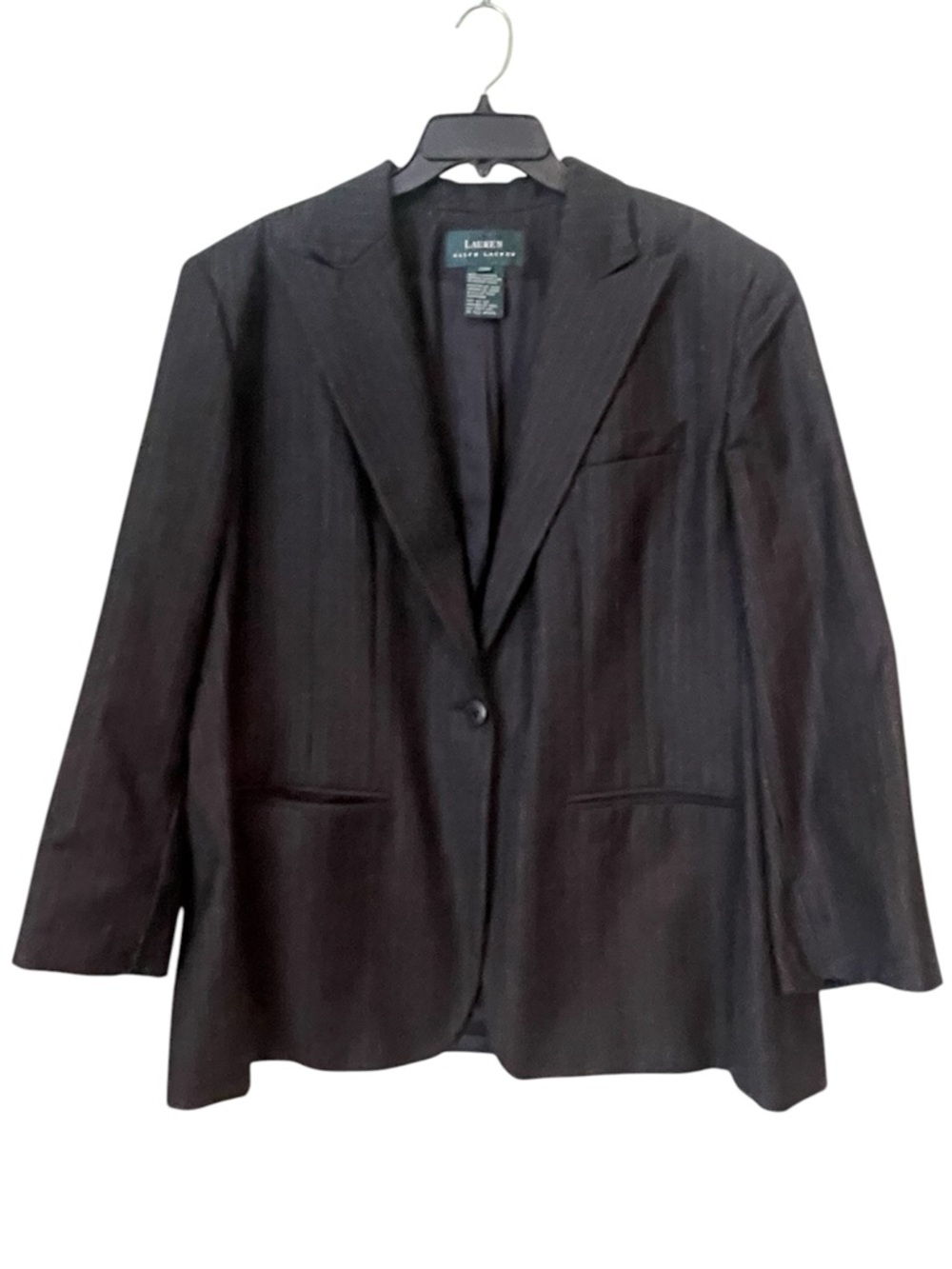 Lauren Ralph Lauren single-breasted pinstripe wool blazer. Size 20 GUC - Picture 3 of 9